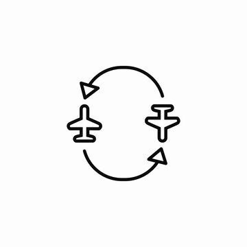 return flight icon sign vector