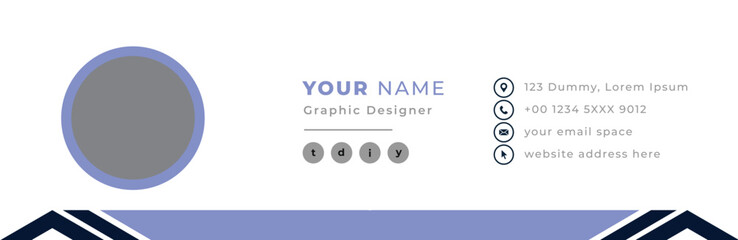 Corporate email signature card template with an elegant style