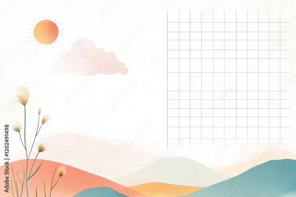 Leinwandbilder creative planner layout featuring nature inspired elements with a soft abstract design. generative a