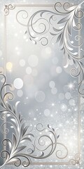 Elegant Silver And White Background Featuring Intricate Metallic Swirl Patterns And Sparkles, Suitable For Luxury, Wedding, And Anniversary Themes. Ideal For Event Planners, Stationery, And Invitation