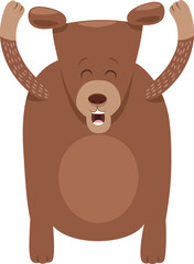 happy cartoon brown bear wild animal character