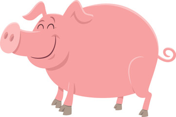 pig farm animal character cartoon illustration