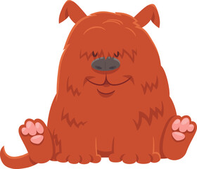 funny cartoon shaggy red dog animal character