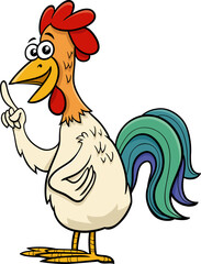 funny rooster chicken farm animal character