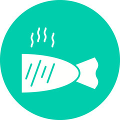 Obraz premium Grilled FIsh icon single vector illustration