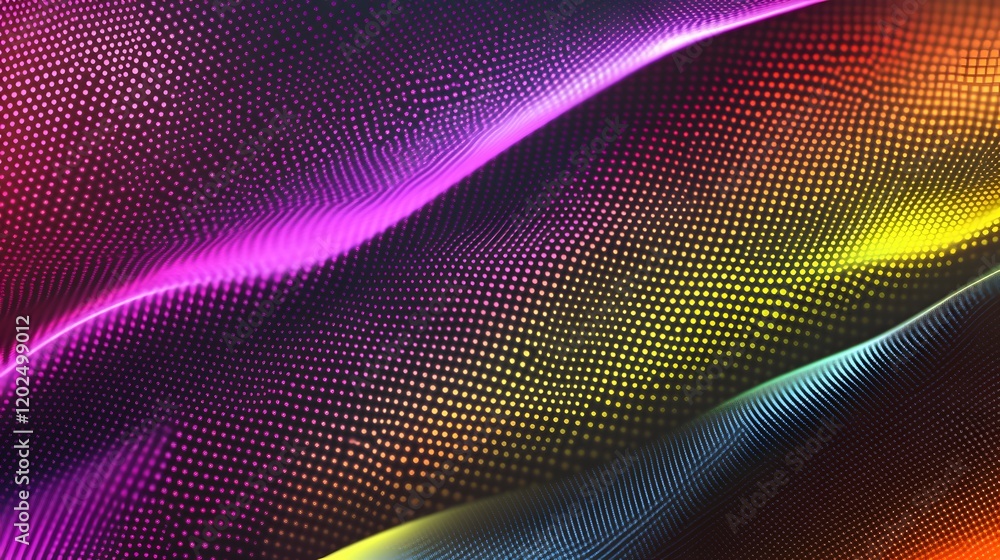 Wall mural abstract colorful wave pattern dots design