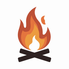 Bonfire Flames Vector Illustration