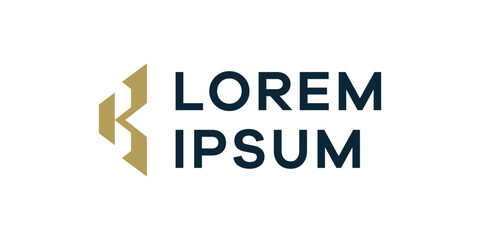 The logo with the initials B and K is luxurious and simple. Logo, template, icon, creative, vector logo, illustration.