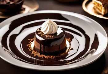 luxurious chocolate textures glossy surfaces featuring rich brown tones luscious melting coconut layers, creamy, decadent, delicious, desserts, indulge