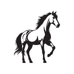Elegant horse logo silhouette vector line art logo design