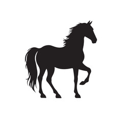 Elegant horse logo silhouette vector line art logo design