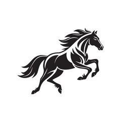 Elegant horse logo silhouette vector line art logo design