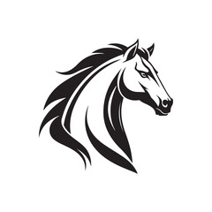 Elegant horse logo silhouette vector line art logo design