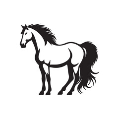 Elegant horse logo silhouette vector line art logo design