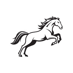 Elegant horse logo silhouette vector line art logo design