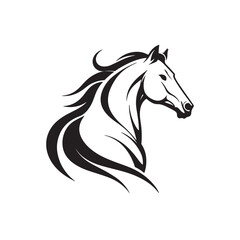 Elegant horse logo silhouette vector line art logo design
