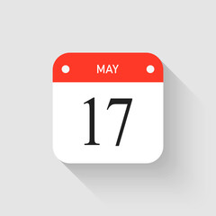 Vector icon page day calendar - 17 May month