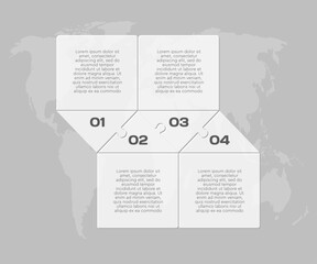 Four steps line infographic, puzzle timeline