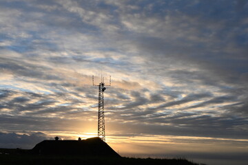 antenna aerial silhouette giving a technology background
