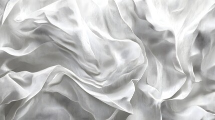Obraz premium Draped White Fabric Abstract Texture Design