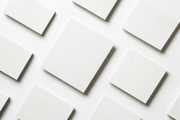 top view of business card isolated on white 
