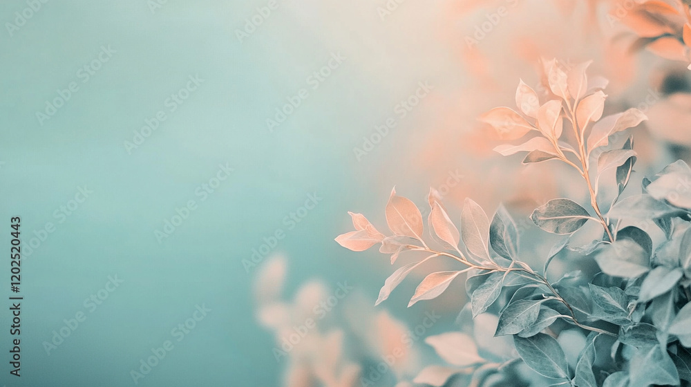 Poster a serene gradient background smoothly transitioning from light teal to peach, creating a calm, moder