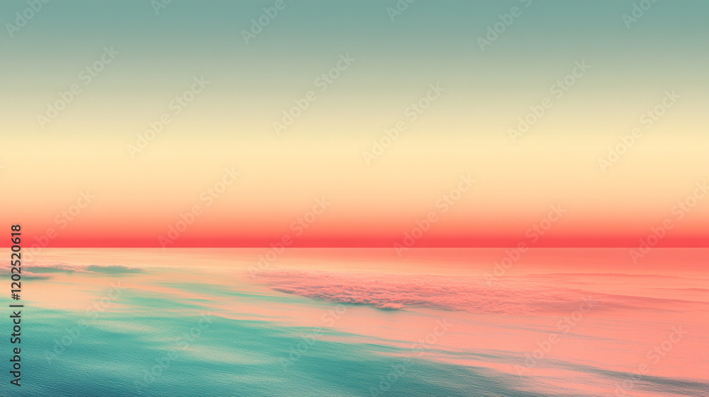 Poster a serene gradient background smoothly transitioning from light teal to peach, creating a calm, moder