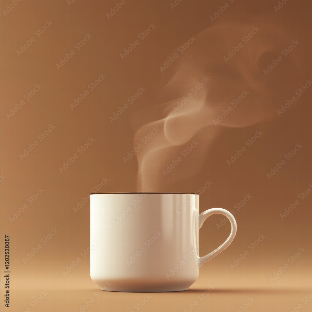 Poster warm cup of steaming beverage on a minimalistic background inviting comfort and relaxation during a 