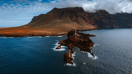 Punta de Teno lighthouse at Tenerife island in Canadian islands © Taras