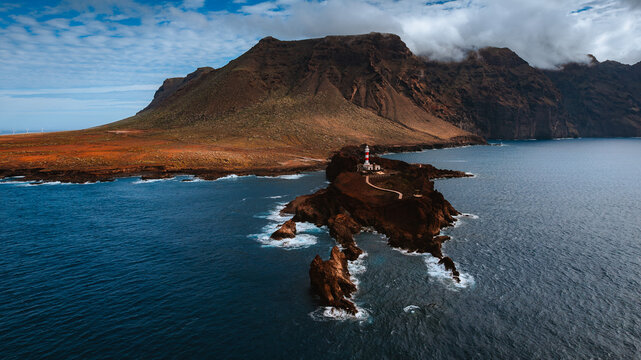 Punta de Teno lighthouse at Tenerife island in Canadian islands