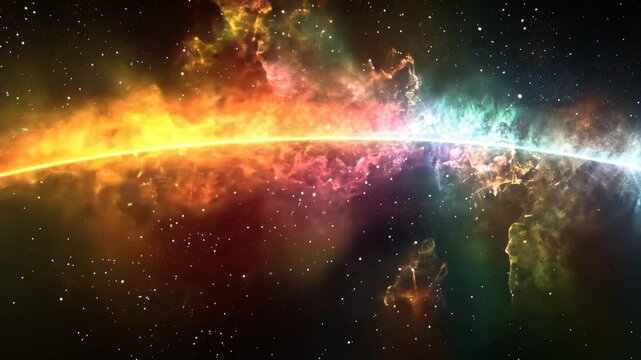 Bright colors and cosmic patterns showcase the beauty of the universe in this stunning space visualization