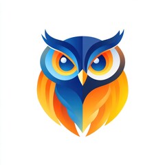 Obraz premium Stylized owl image with bright colors on a white background for digital use
