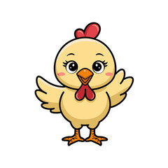 Fototapeta premium Cute Cartoon Yellow Chicken Illustration