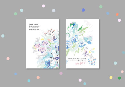 Artistic Floral Cards Layout