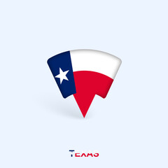 Texas Flag Map Pointer Design with Shadow.