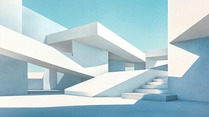 Fototapeta premium Futuristic geometric abstract polygonal landscape