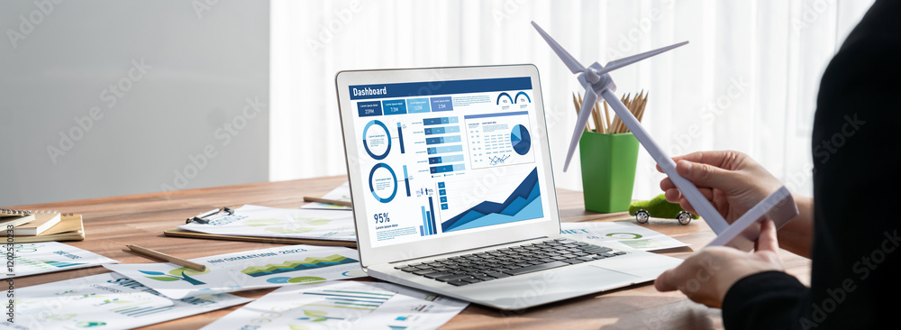 Poster business data dashboard provide business intelligence analytic for marketing strategy planning brisk