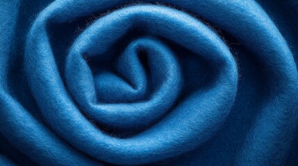 A close-up of blue felt, with a delicate and soft texture, with interwoven fibers forming a subtle and uniform pattern. Blue felt with natural imperfections.