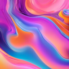 Fototapeta premium Liquid shapes abstract holographic 3D wavy background 