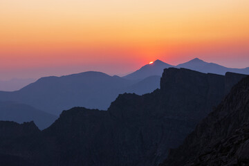 Color stock image of Sunset in the Rockies