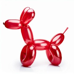 Bright party balloon dog figure isolated on the white background