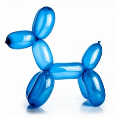 Bright party balloon dog figure isolated on the white background