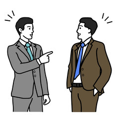 Fototapeta premium 談笑するビジネスマン2人のイラスト