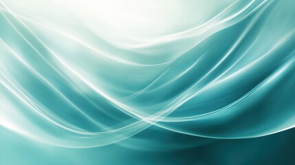 Serene teal and turquoise abstract waves