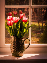 tulips in the window