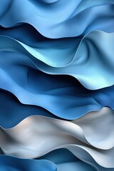 Obraz premium Abstract blue and white wavy fabric texture background