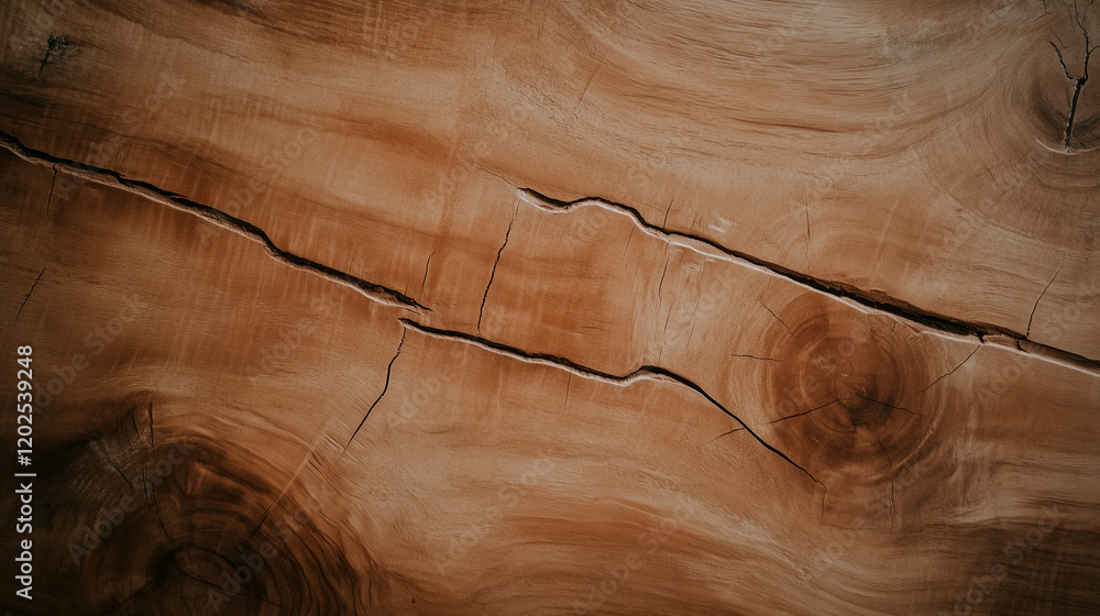 Aufkleber a rustic-themed background with log wood textures, where the organic grain patterns and deep cracks 