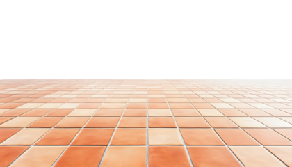 orange tile floor isolated on transparent background cutout