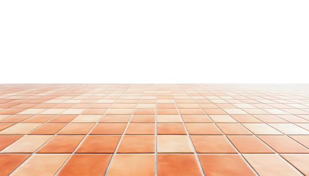 orange tile floor isolated on transparent background cutout