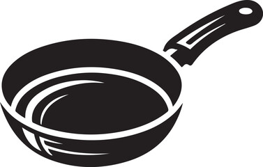 Frying pan icon silhouette vector with white background 